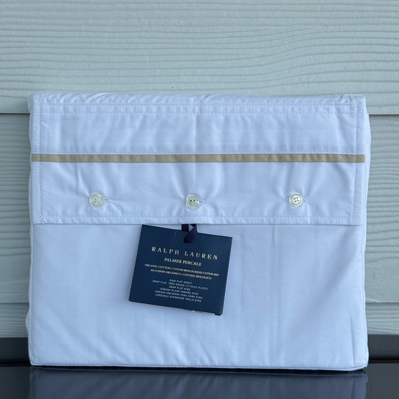 Ralph Lauren Other - Ralph Lauren Palmer Percale King Flat Sheet Organic Cotton 464TC White NWT